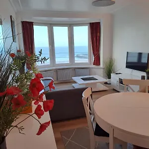 Met Prachtig Zicht Op Zee , Ostende Belgique
